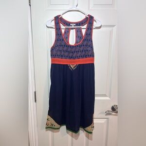 Urban Outfitters Ecote Bohemian Navy Sundress w/ floral & Geometric Design Sz M